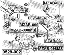 ����������� ���� �������� ������ ���� �������� Mazda 6 (GG) 02-07 MZAB-037 Febest MZAB037 MZAB037 ����