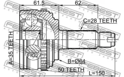 ���� �������� 35x62x28 Febest 0310RBA50 0310RBA50 ����