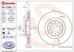 ���� ��������� ��������! D=340 VAG Kodiaq/Tiguan 17 09. C306.11 Brembo 09C30611 09C30611 ����