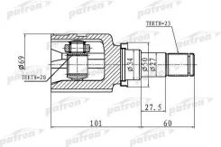 ���� ���������� 23x34x20 Toyota Yaris (JPP) KSP90 05- PCV1458 ����