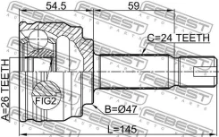 ���� �������� 26x47x24 | ����� ����/��� | Mitsubishimirage, Space STAR A00, Mirage, Space STAR A03A, Mirage G4 A1 Febest 0410A13 0410A13 ����