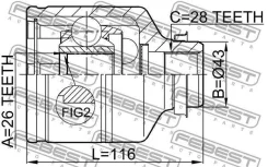 ���� ���������� ������ KIA Carnival/Sedona (FL) 1998-2005 2211-Carrh Febest 2211Carrh, �������� 2211CARRH ����