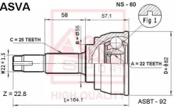 ���� �������� 22x55x25 ASVA NS60 NS60 ����