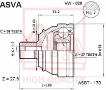 ���� �������� 27x60x38 ASVA VW028 VW028 ����
