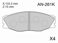 ������� ��������� Akebono AN-261K, �������� AN261K ����