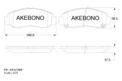 ������� ��������� �������� �������� Honda FR-V (BE) 04 AN-613WK Akebono AN613WK, ������ AN613WK ����