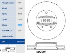���� ��������� Sangsin Brake SD2004 SD2004 ����