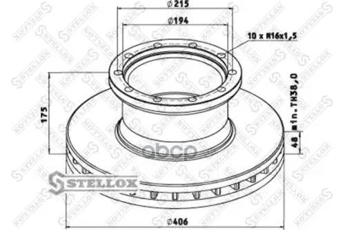   ! . 406/194X48/175 N10-215-M16x1.5 Omn Mb, Setra S210-216 8500708_Sx Stellox . 8500708SX 85-00708-Sx 8500708SX 