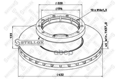   !432/194X45/135 10N-220 M16x1.5 Omn Setra 215Hd Stellox . 8500753SX 85-00753-Sx 8500753SX 