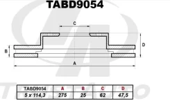���� ��������� 43512-22220 43512-22250 MARK/Cresta JZX9#/10#/11#/GX105/11#/Progre�SS/Brevis TABD9054 ����