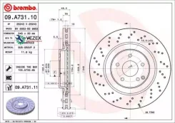 ���� ��������� MB W203/C209 02- 3.0-6.2 �����. ����. D=345 Brembo 09A73111 09A73111 ����