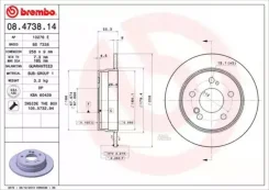 ���� ��������� (�����) Mercedes-Benz C-Class 93-01 / E-Class 84-95 Brembo 08473814, ������ 08473814 ����