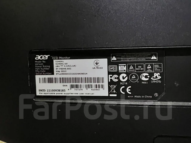 Acer. 24", ���������� �� (LCD, LED, QLED) ����