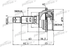 ���� �������� � ������� ABS 28x56x26 ABS:44T Mazda 323 BJ 98-04, Premacy CP 99-05 PCV1016 ����