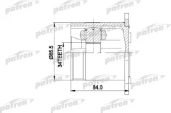 ���� ����� �-�� [B:34, D:85.5, L:84] VW: Sharan 00-, FORD: Galaxy 00-, SEAT: Alhambra 00- ����/ 5-�� ���� PCV5031 ����
