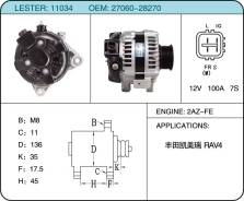 ��������� Toyota 1AZ, 1AZFE, 2AZ, 2AZFE Camry V40, Avensis 27060-28270 27060-28270 ����