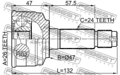 ���� �������� 26x47x24 | ����� ����/��� | Febest 0110075 0110075 ����