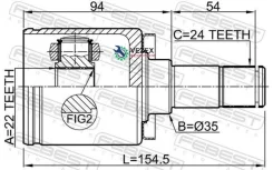 ���� LADA Largus F90 FL 2021- �����. ���. Febest 4211P3M, �������� 4211P3M ����