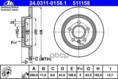 .  . [280X11] 5 . Ford Focus/C-Max 1.8-2.0 10.03-, Volvo C30/C70/S40/V50 1.6-2.4 01.04- Ate . 24-0311-0158-1 24031101581 