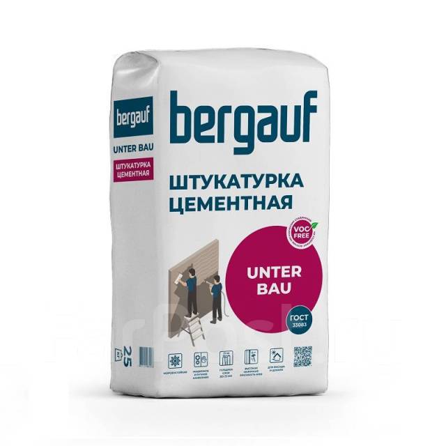 Штукатурка цементная Бергауф Bergauf Unter Bau для фасада 25 кг, в ...