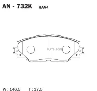 ������� ��������� �������� Toyota ACA3# GSA33 ASA4# ZSA4# ANA1# GGA10 ZVW40 Akebono AN732K AN732K ����