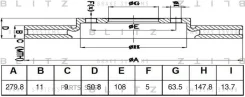 ���� ��������� ������ Ford Kuga II CBS 1.6L 2.0L 13/02- C-Max II 1.6L 2.0L 10/12- Blitz BS0468 BS0468 ����