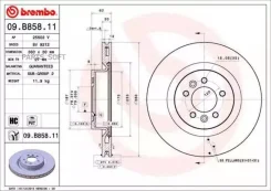 ���� ��������� �������� Land Rover Discovery V L462 16/09- Range Rover IV L405 12/08- Range Rover Sport L494 13/04- Brembo 09B85811 09B85811 ����