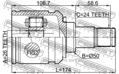 ���� ����� ����� (26x50x24) Toyota Camry ACV3#/MCV3# 2001-2006 0111-AGV10LH Febest 0111AGV10LH 0111AGV10LH ����