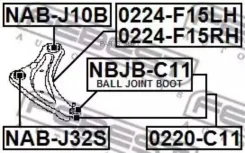 ����� �������� �������� ������ Nissan F15 ZE0 Febest 0224F15RH 0224F15RH ����