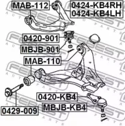 ���������� MMC KH4/6/8/9W KA4T KB4T L200 Febest 0429009 0429009 ����