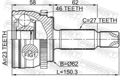 ���� �������� 23x64.5x27 | ����� ����/��� | Febest 1210CRE16A46 1210CRE16A46 ����