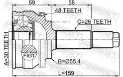 ���� �������� 30x55.4x26 | ����� ����/��� | Febest 1510004A48 1510004A48 ����