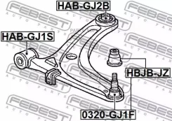 ����������� ��������� ������ ������ Honda GJ2 4WD Febest Habgj2B HABGJ2B ����