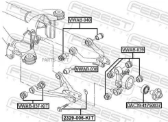 ����������� ���� ���� ������ AUDI A6 (4B/C5) 1997-2005 VWAB-038 Febest VWAB038 VWAB038 ����