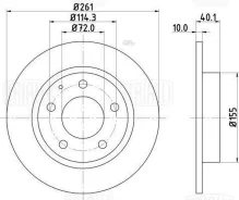 ���� ����. Mazda 626 (91-) ���. d=261 (�����. ) (DF 170119) Trialli DF170119 DF170119 ����
