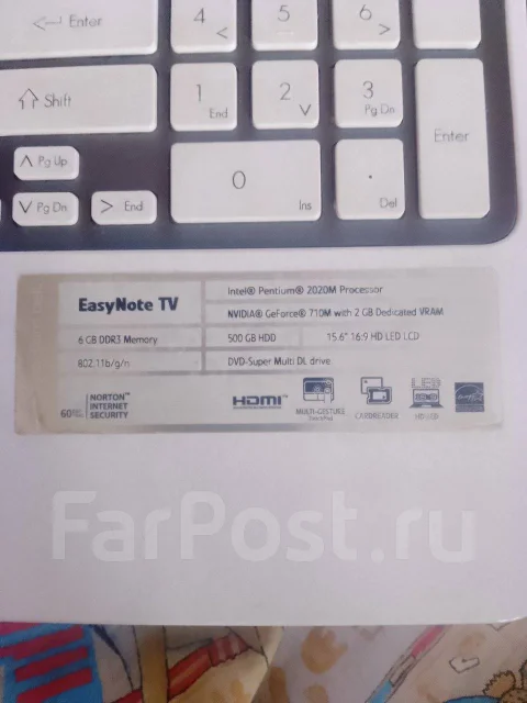 Packard Bell EasyNote TV. 15.6", ��� 6 ��, ���� 500���, WiFi: 1 ����