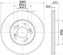 ���� ����. ��� �/� Honda CR-V (95-)/HR-V (98-)/Prelude (94-) �����. d=281 (DF 105120) DF105120 ����