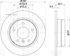 ���� ����. ��� �/� BMW 3 (E36) (90-)/3 (E46) (98-) ���. d=280 (DF 270058) DF270058 ����