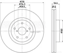 ���� ����. ��� �/� Subaru Tribeca (05-)/Outback (15-) �����. d=316 (�����. ) (DF 084105) DF084105 ����