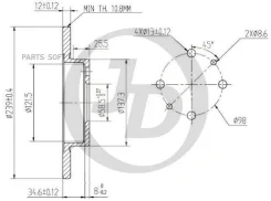 ���� ��������� �������� DF1748 (239x12) 4 ��� JUST Drive JBD0002 JBD0002 ����