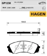 ������� ���������, �������� Hagen Sangsin Brake GP1238 GP1238 ����