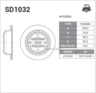 ���� ��������� ������ (324�18) 6 ��� Sangsin Brake SD1032 SD1032 ����