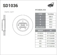 ���� ��������� �������� (280�26) 5 ��� Sangsin Brake SD1036 SD1036 ����