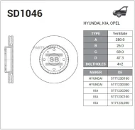 ���� ��������� �������� (280�26) 4 ��� Sangsin Brake SD1046 SD1046 ����