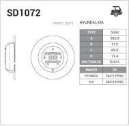 ���� ��������� ������ (302�11) 5 ��� Sangsin Brake SD1072 SD1072 ����