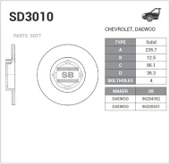 ���� ��������� �������� (235,7�12,5) 4 ��� Sangsin Brake SD3010 SD3010 ����