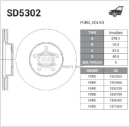 ���� ��������� �������� (378,1�25) 5 ��� Sangsin Brake SD5302 SD5302 ����