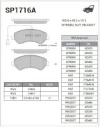 ������� ��������� ��������, �������� Sangsin Brake SP1716A SP1716A ����
