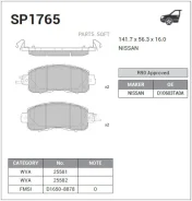������� ��������� ��������, �������� Sangsin Brake SP1765 SP1765 ����