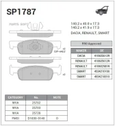 ������� ��������� Renault Logan II/Sandero II 16V 14- ���. SP1787 Sangsin Brake SP1787 SP1787 ����